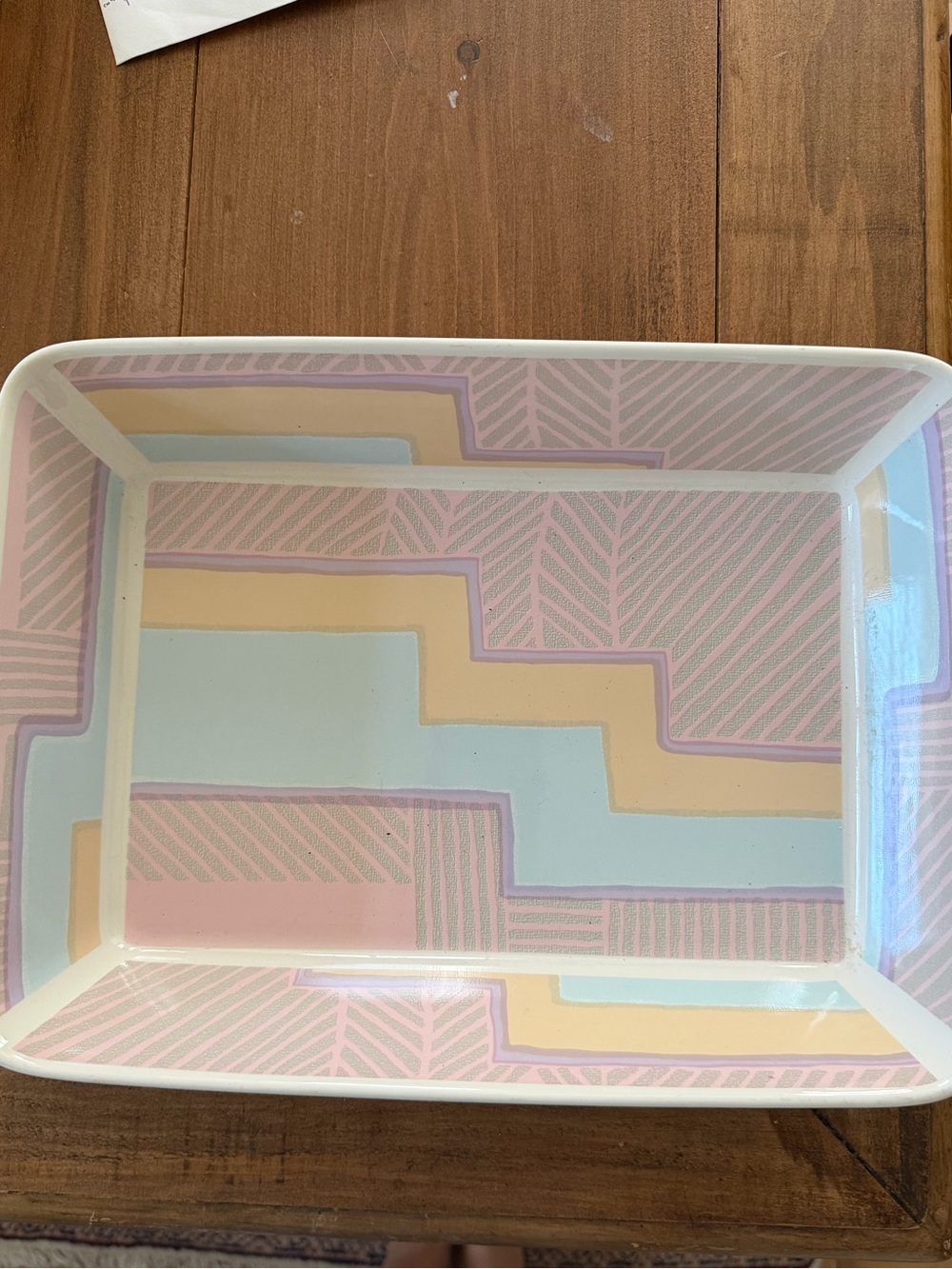 Sango Larry Laslo Nouveau Pastel Memphis StyleRectangular Serving Baking Dish